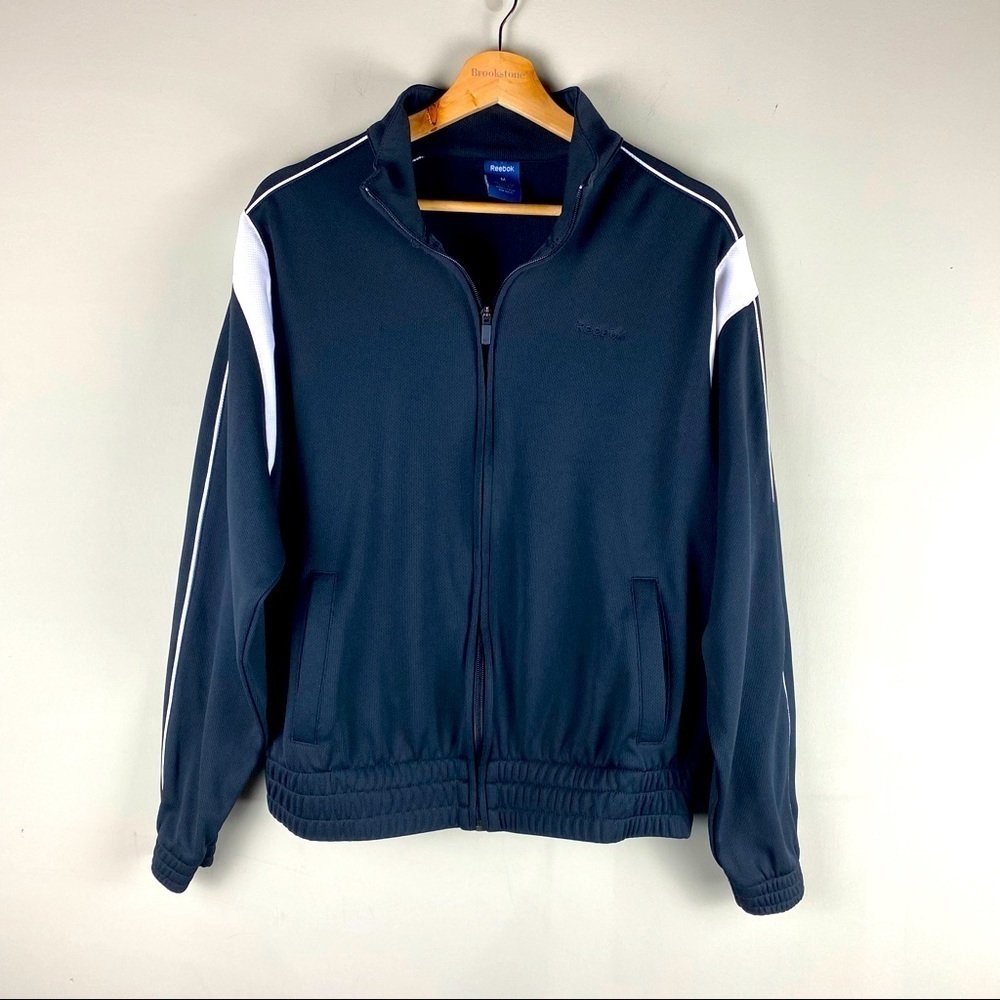 Reebok: Sporty Full Zip Up Athletic Gym Training Workout Track Jacket Medium